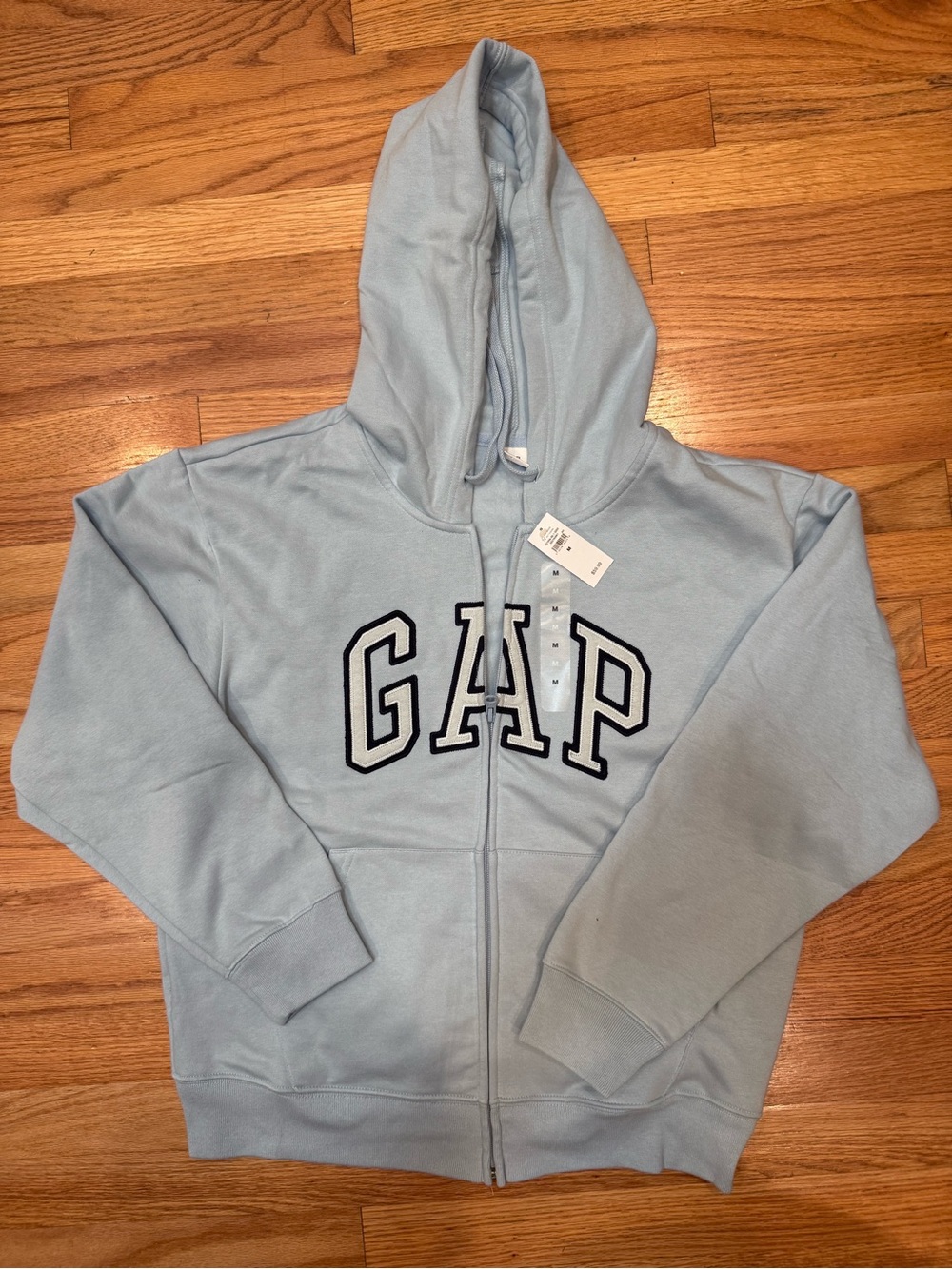 GAP Light Blue Full-Zip Hooded Sweatshirt with Logo